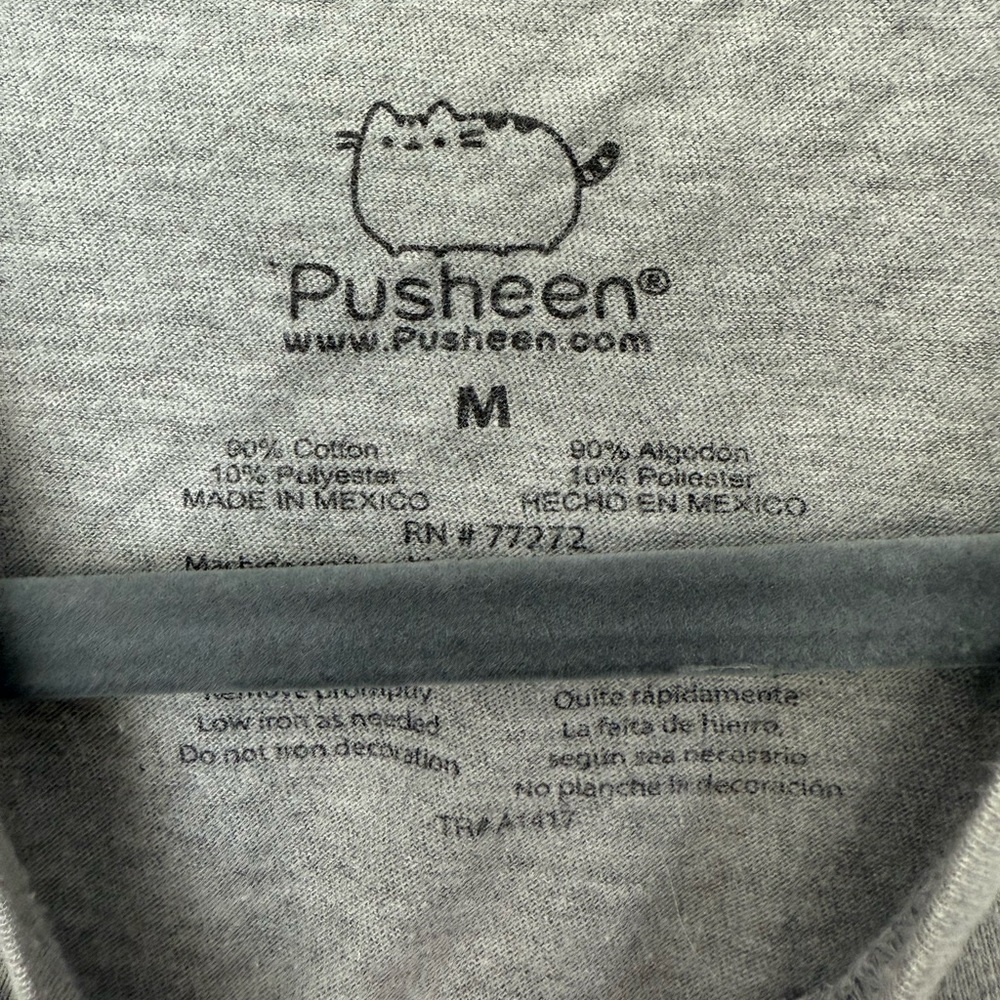 Gray Graphic T-Shirt with Pusheen Cat Design - Picture 4 of 4